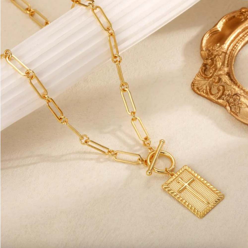 14k Dainty Nail Cross Necklace - Olivia Grace - Image 4