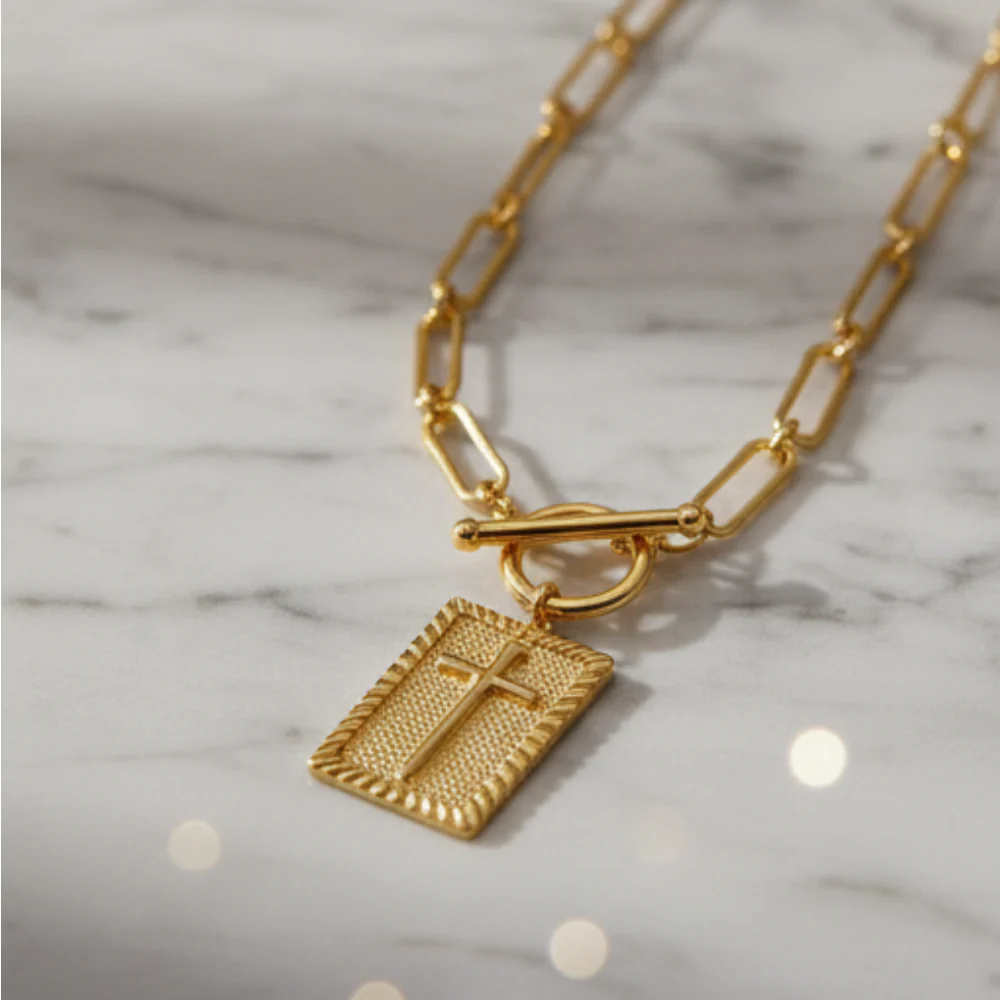14k Dainty Nail Cross Necklace - Olivia Grace - Image 6