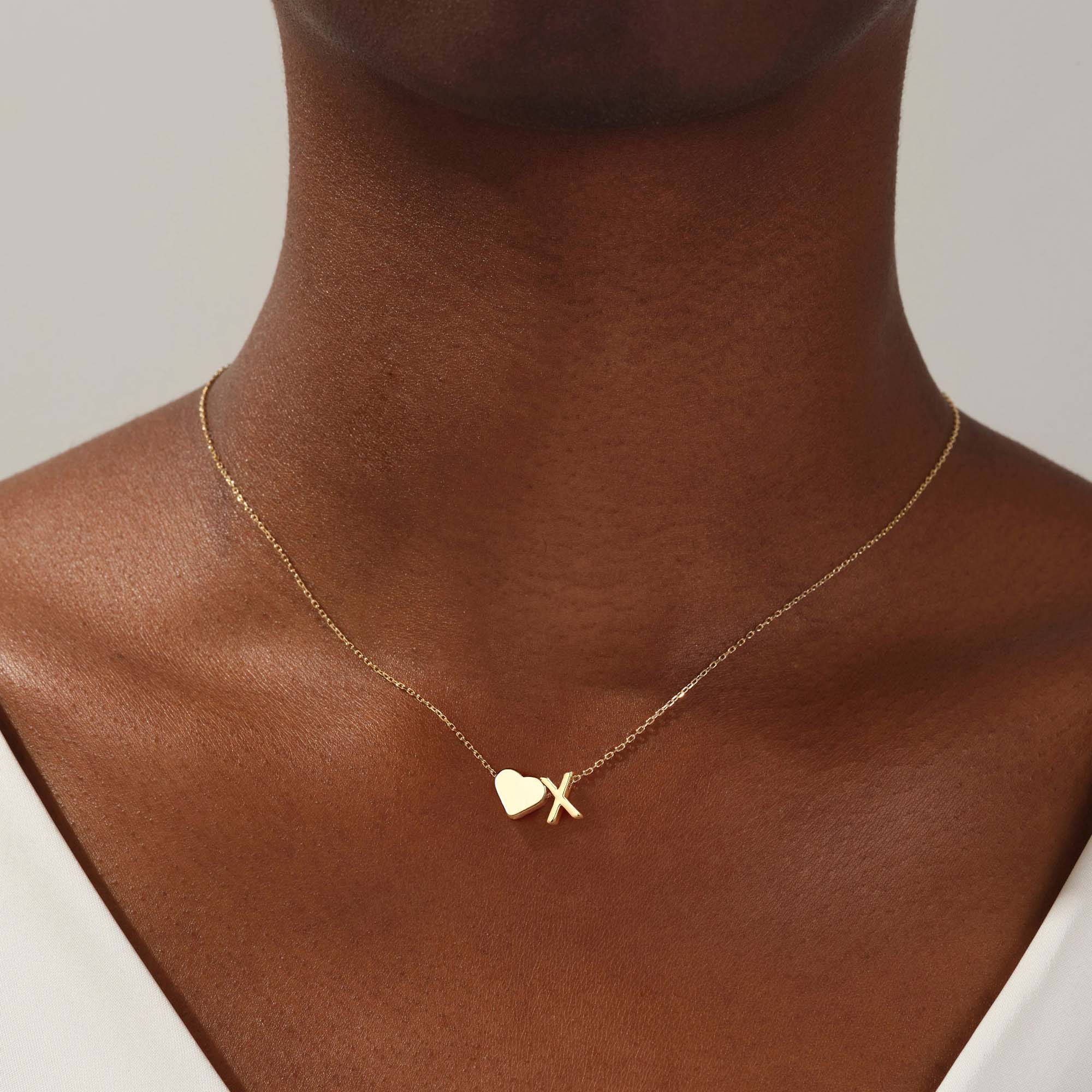 Tiny Heart Initial Necklace - Image 32
