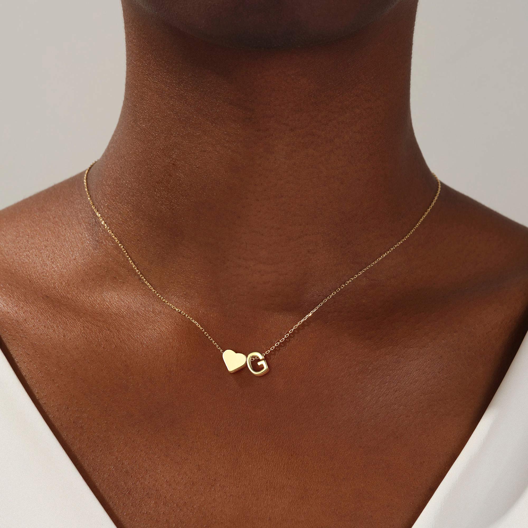 Tiny Heart Initial Necklace - Image 7